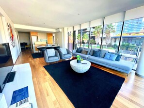 Apartment, 3 Bedrooms, Balcony | Individually decorated, individually furnished, desk, blackout curtains - The Sebel Residences Melbourne Docklands Serviced Apartments (Docklands)