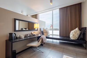 In-room safe, desk, blackout curtains, soundproofing
