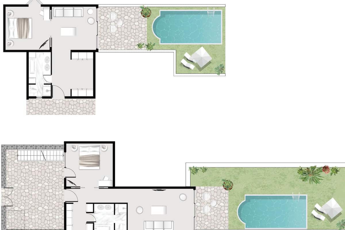 Bungalow Suite Sea Front Private Pool | Floor plan