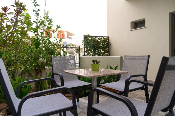Double or Twin Room, Garden View | Terrace/patio