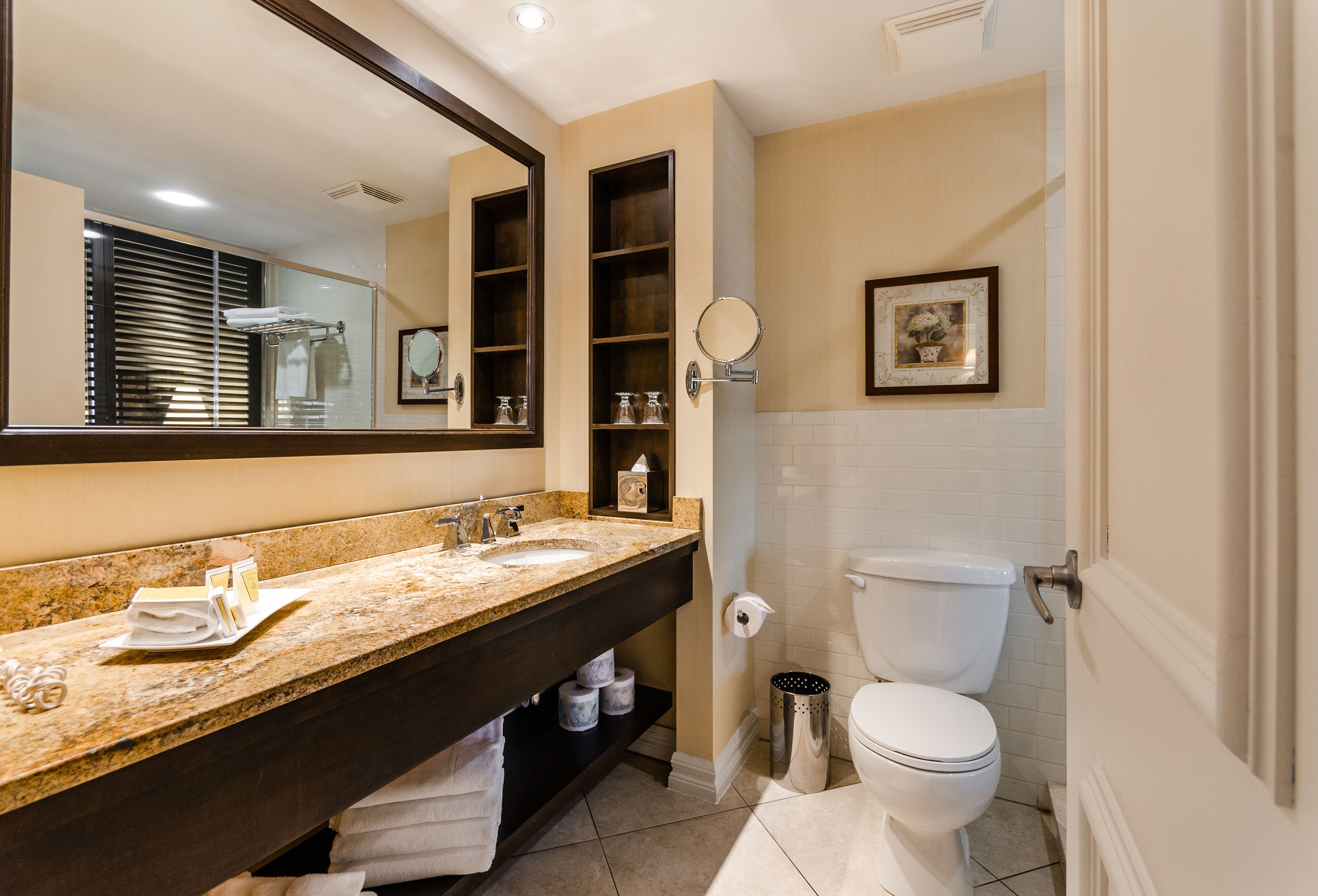 superior room, 1 king bed with sofa bed | bathroom | eco-friendly toiletries, hair dryer, towels