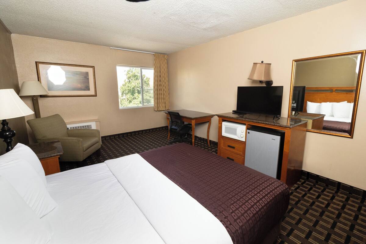 Standard Room, 1 Queen Bed, Non Smoking | Desk, iron/ironing board, WiFi (free), alarm clocks