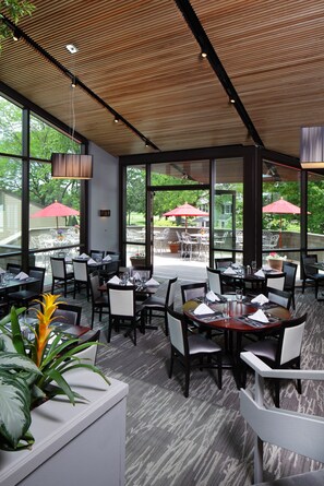 Breakfast served, garden views