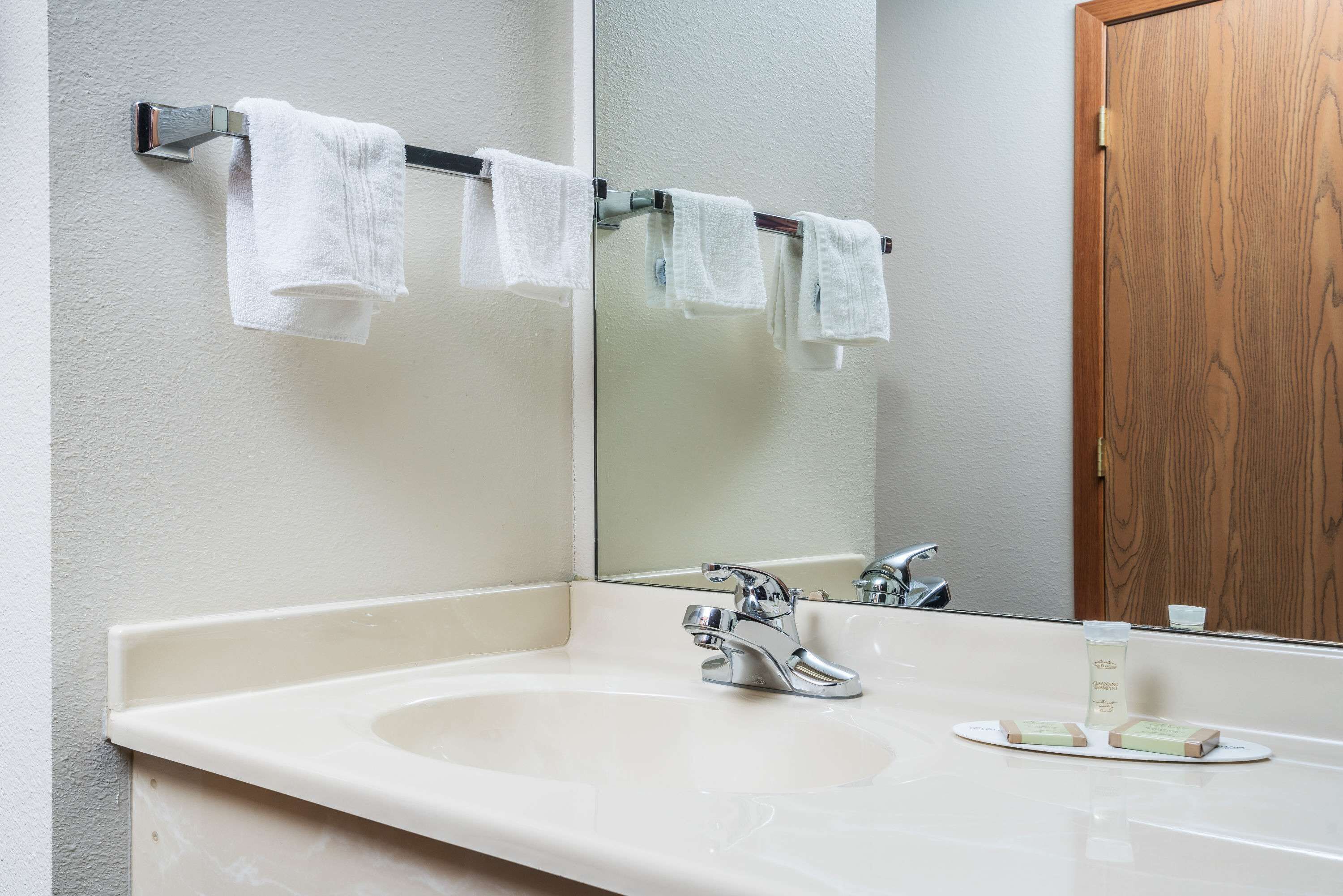 free toiletries, hair dryer, towels