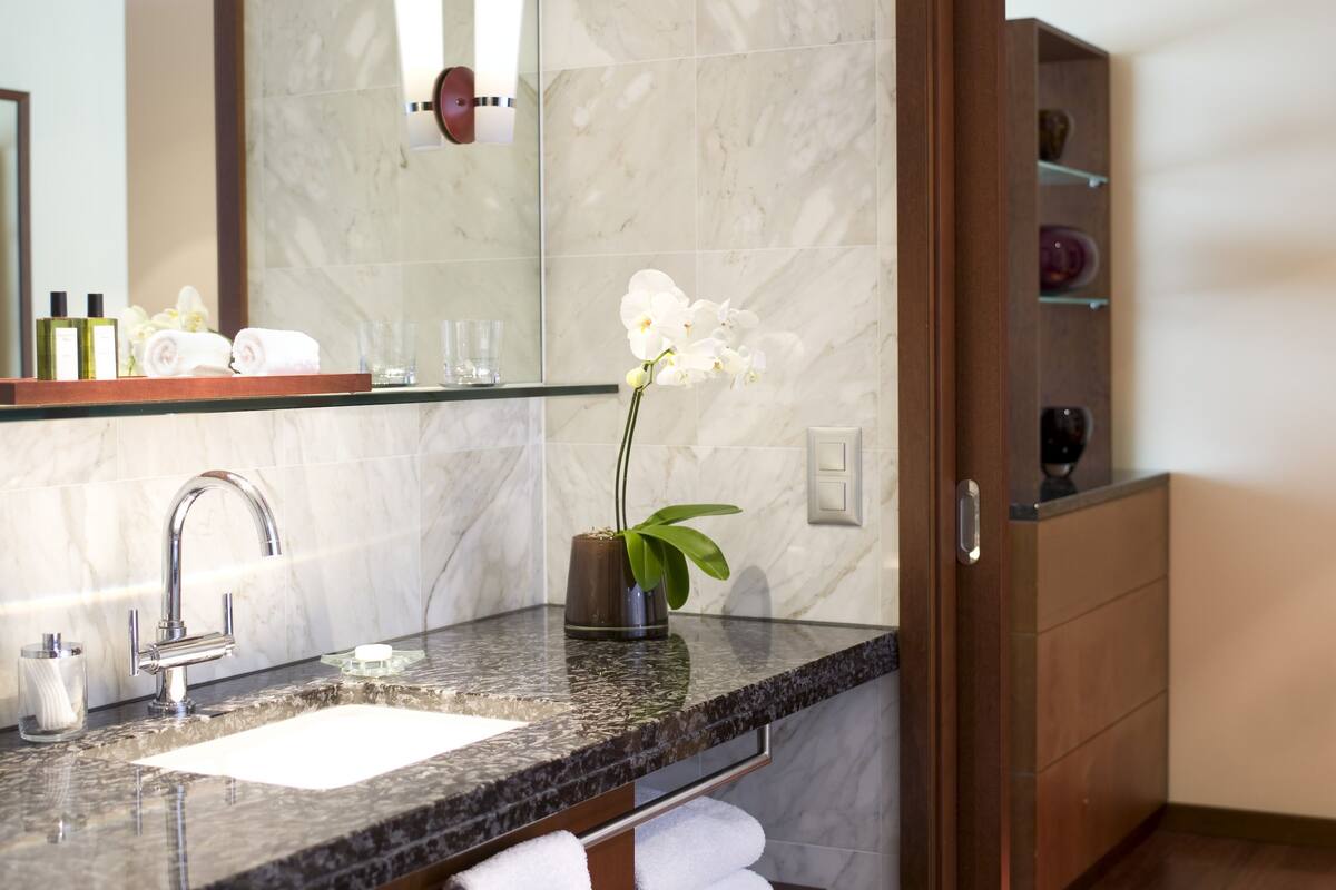 junior suite (park) | bathroom | separate bathtub and shower, designer toiletries, hair dryer, bathrobes