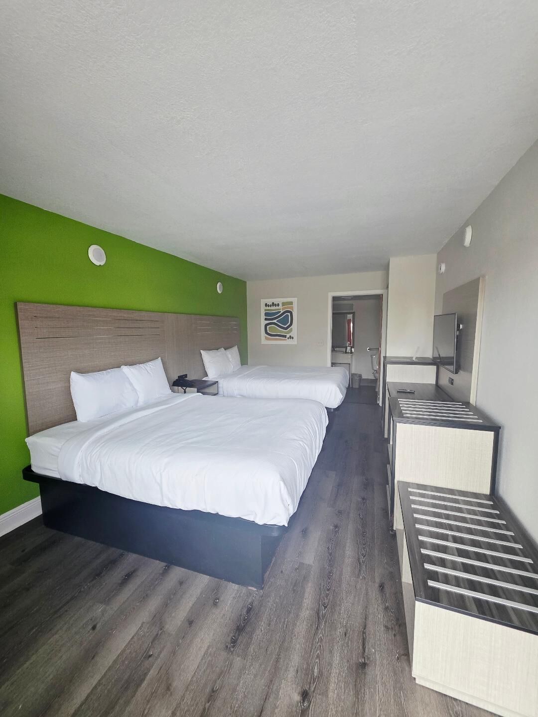 Room, 2 Queen Beds, Accessible, Non Smoking | Desk, iron/ironing board, free WiFi, bed sheets