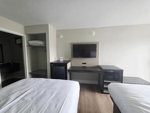 Standard Room, 2 Queen Beds, Non Smoking | Desk, iron/ironing board, free WiFi, bed sheets