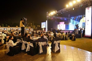Outdoor banquet area