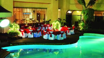 Outdoor banquet area