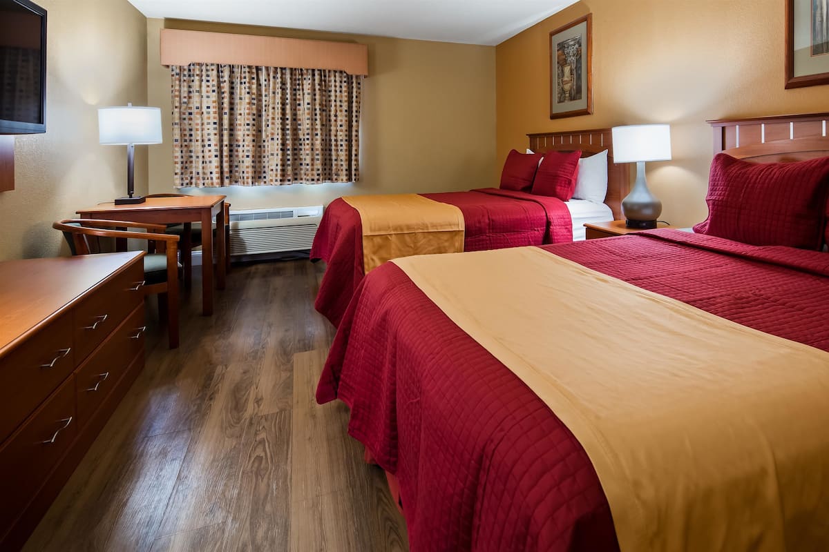 Standard Room, 2 Queen Beds, Non Smoking, Microwave | In-room safe, iron/ironing board, free cribs/infant beds, rollaway beds