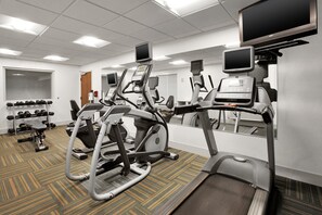 A gym with treadmills, elliptical machines, and weight machines. - Holiday Inn Express Hotel & Suites Warrenton by IHG (Warrenton)