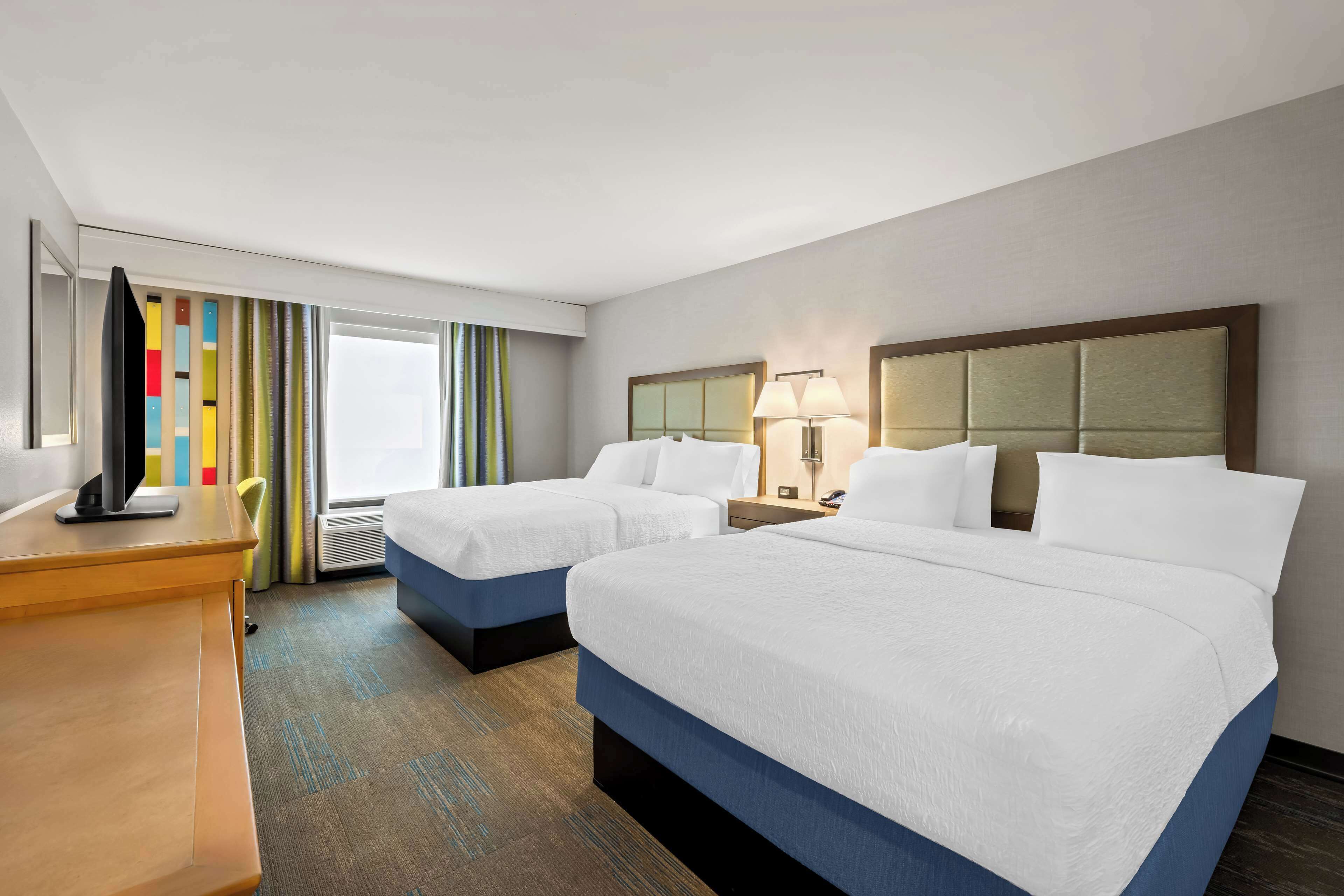 two queen beds non smoking | desk, laptop workspace, iron/ironing board, free wired internet