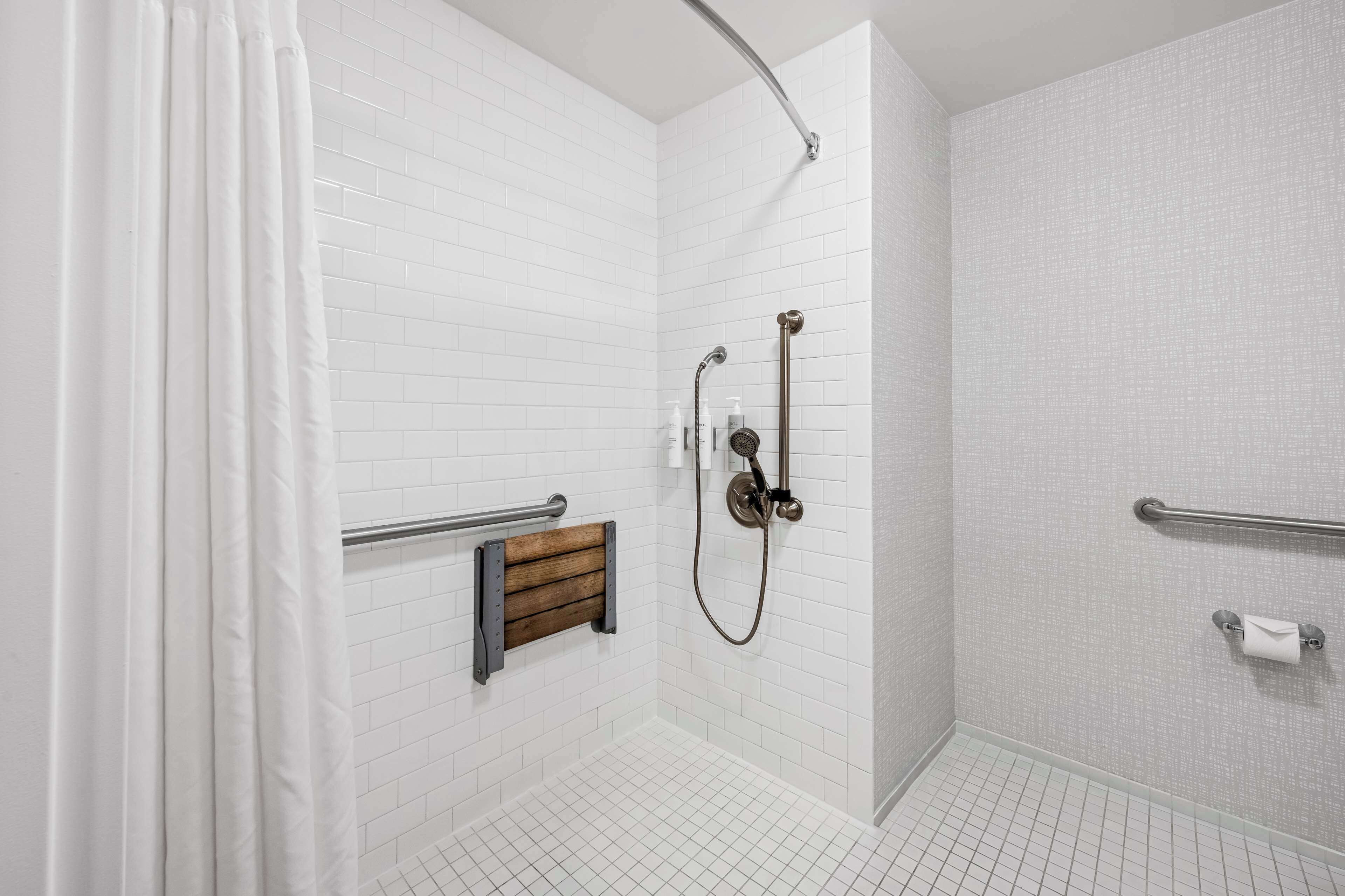 room, 1 king bed, accessible, non smoking | bathroom shower