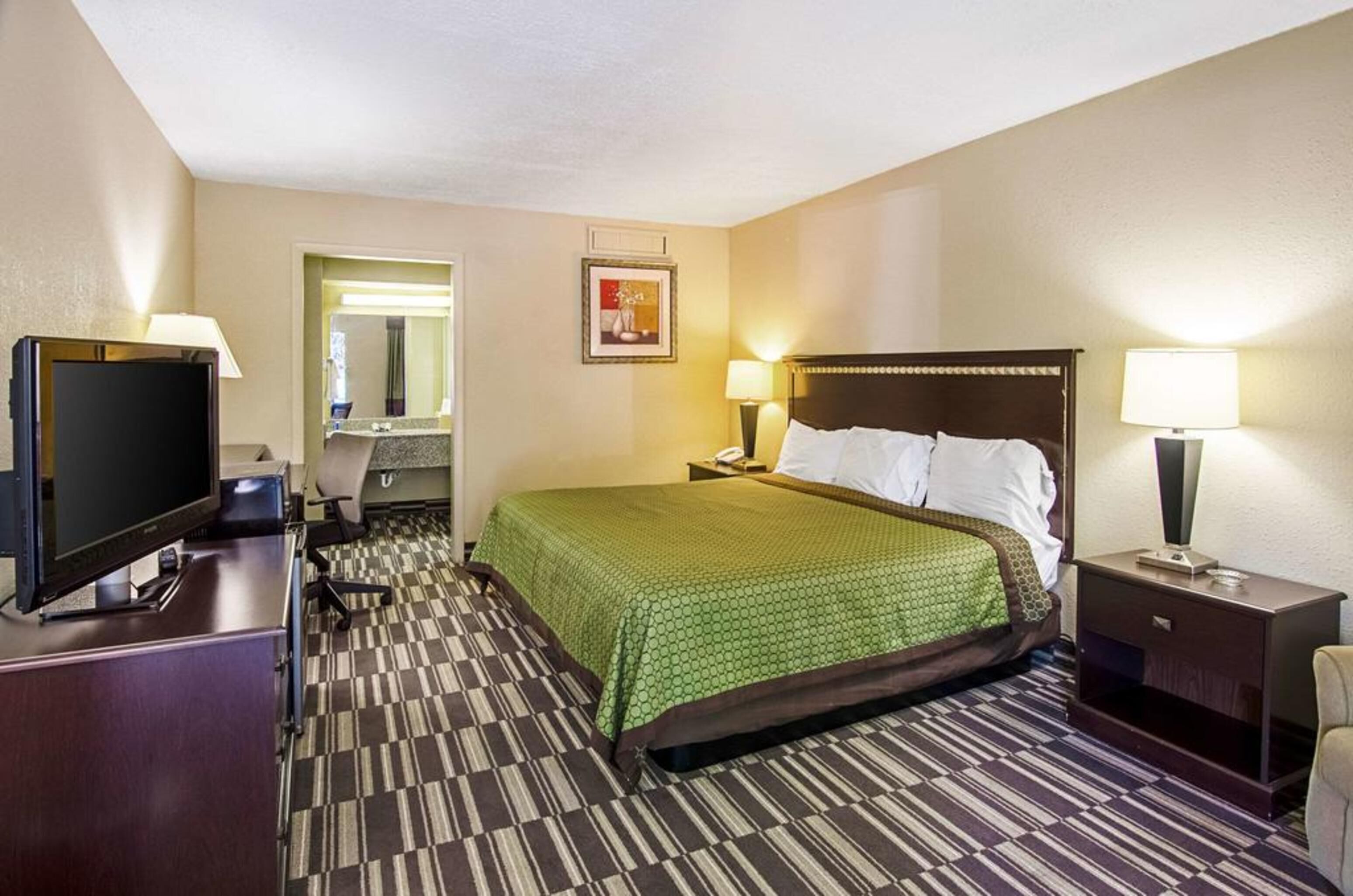 Premium bedding, desk, free WiFi, bed sheets