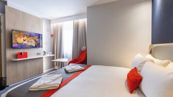 Individually decorated, individually furnished, desk, laptop workspace