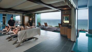 Couples treatment rooms, sauna, hot tub, steam room, Turkish bath