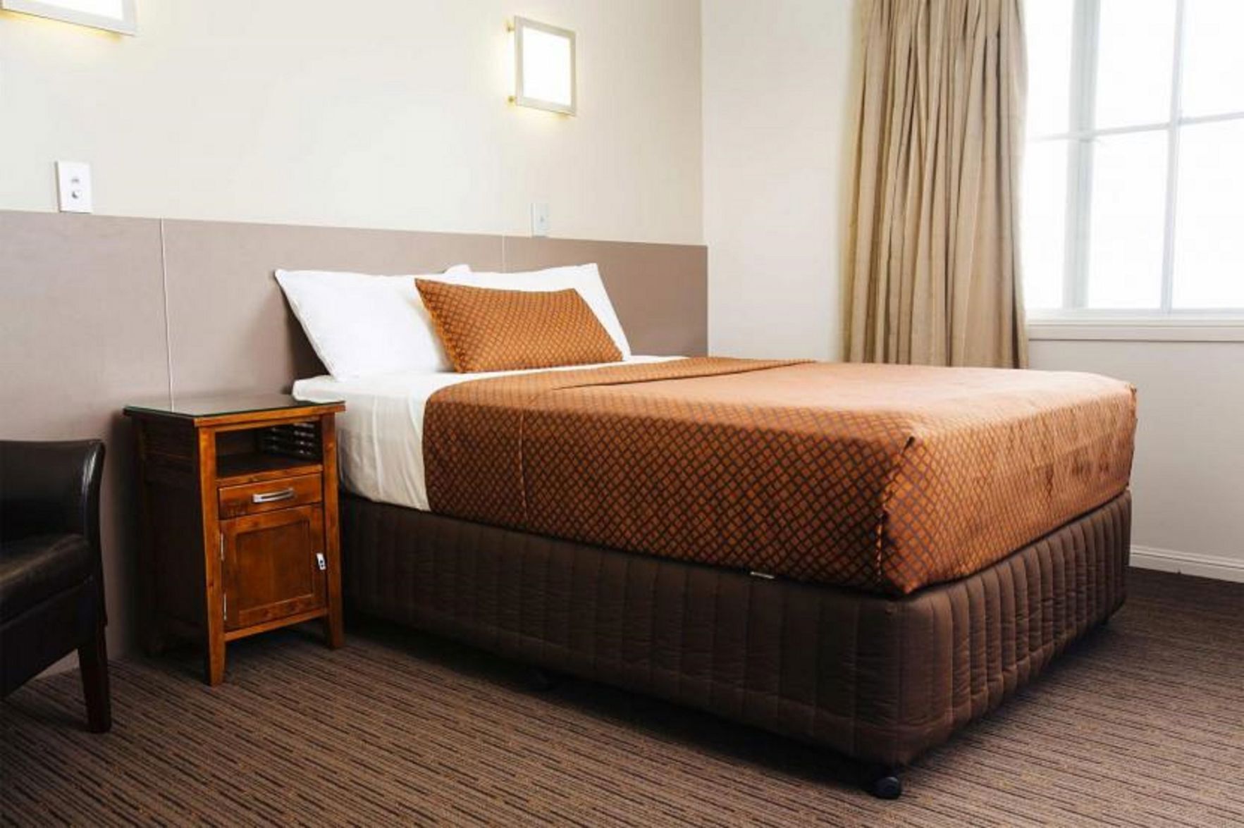 In-room safe, desk, laptop workspace, blackout curtains