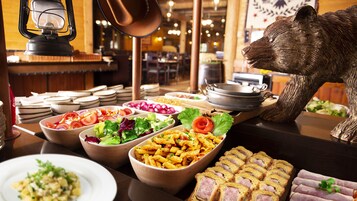 Dinner served, garden views 