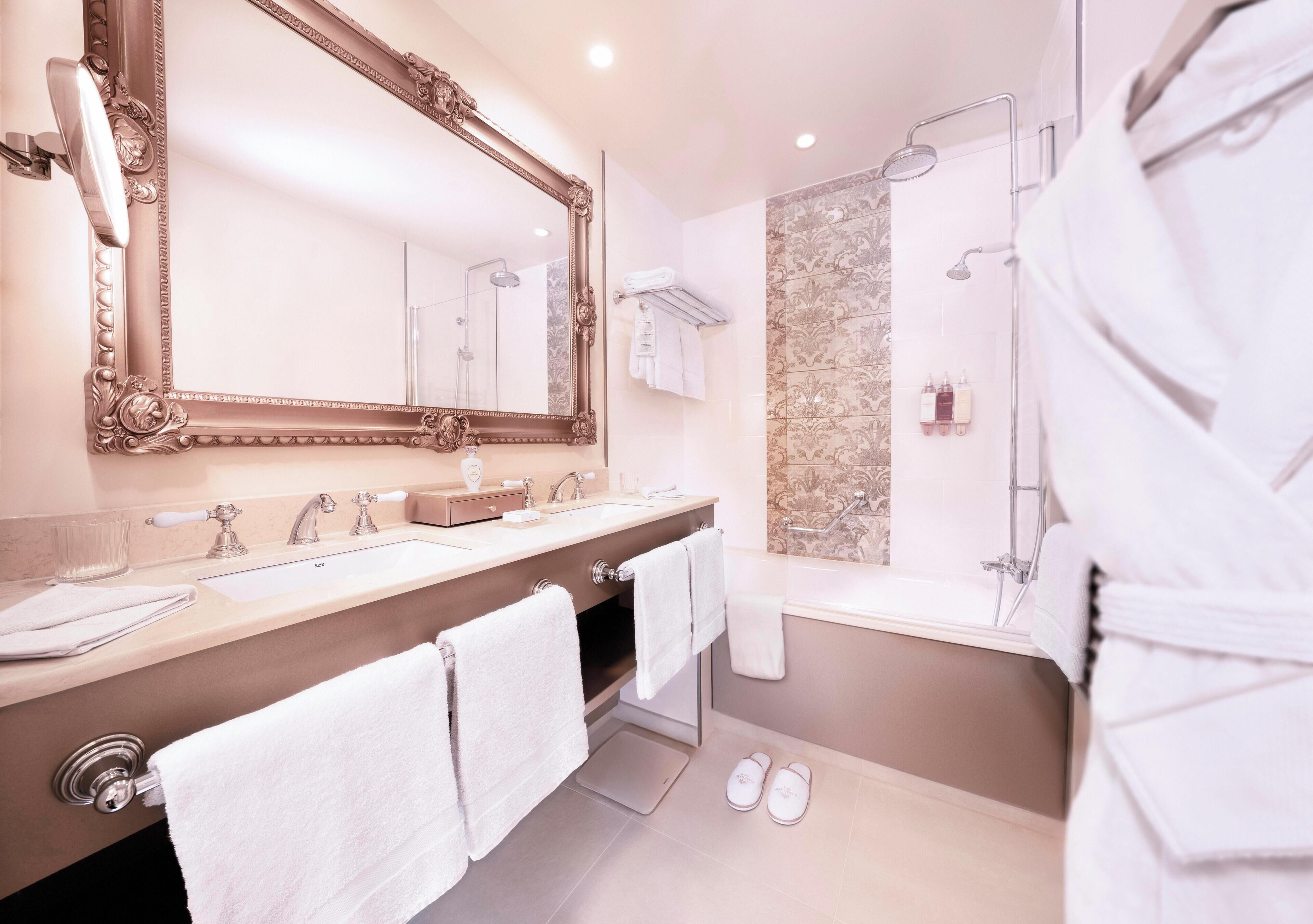 free toiletries, hair dryer, bathrobes, slippers