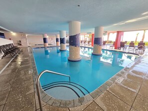 2 indoor pools, 2 outdoor pools, open 9:00 AM to 11 PM, pool umbrellas - Grand Atlantic Ocean Resort (Myrtle Beach)