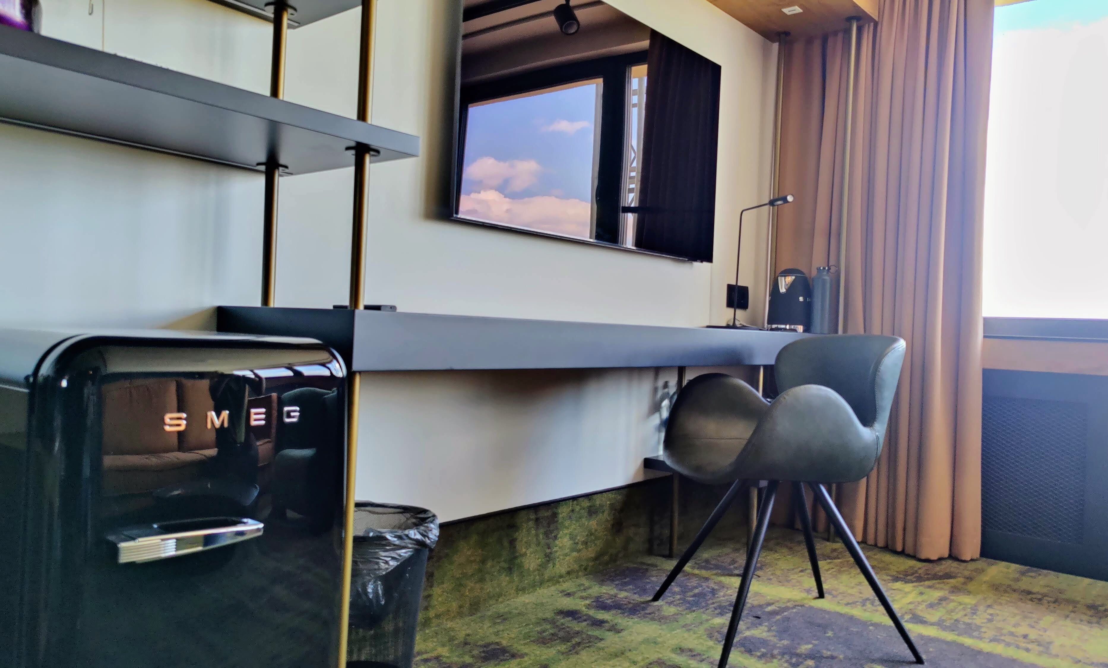 sky double room | 1 bedroom, desk, laptop workspace, blackout curtains