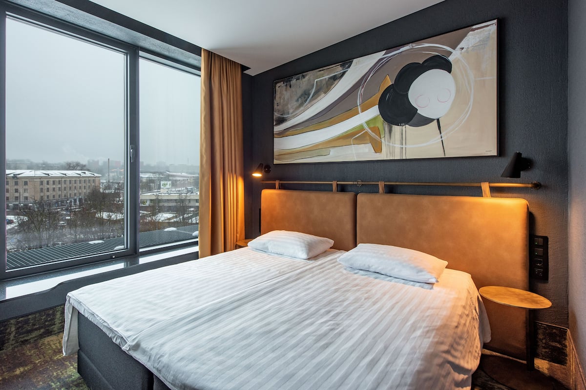 sky double with city view | 1 bedroom, desk, laptop workspace, blackout curtains