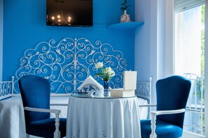 Superior dubbelrum - balkong - havsutsikt | Egyptiska bomullslakan och sängtillbehör av högsta kvalitet