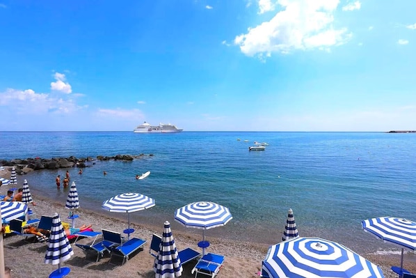 Superior Apartment, 1 Bedroom, Sea View, Beachfront | Beach/ocean view - Hotel Palladio (Giardini Naxos)