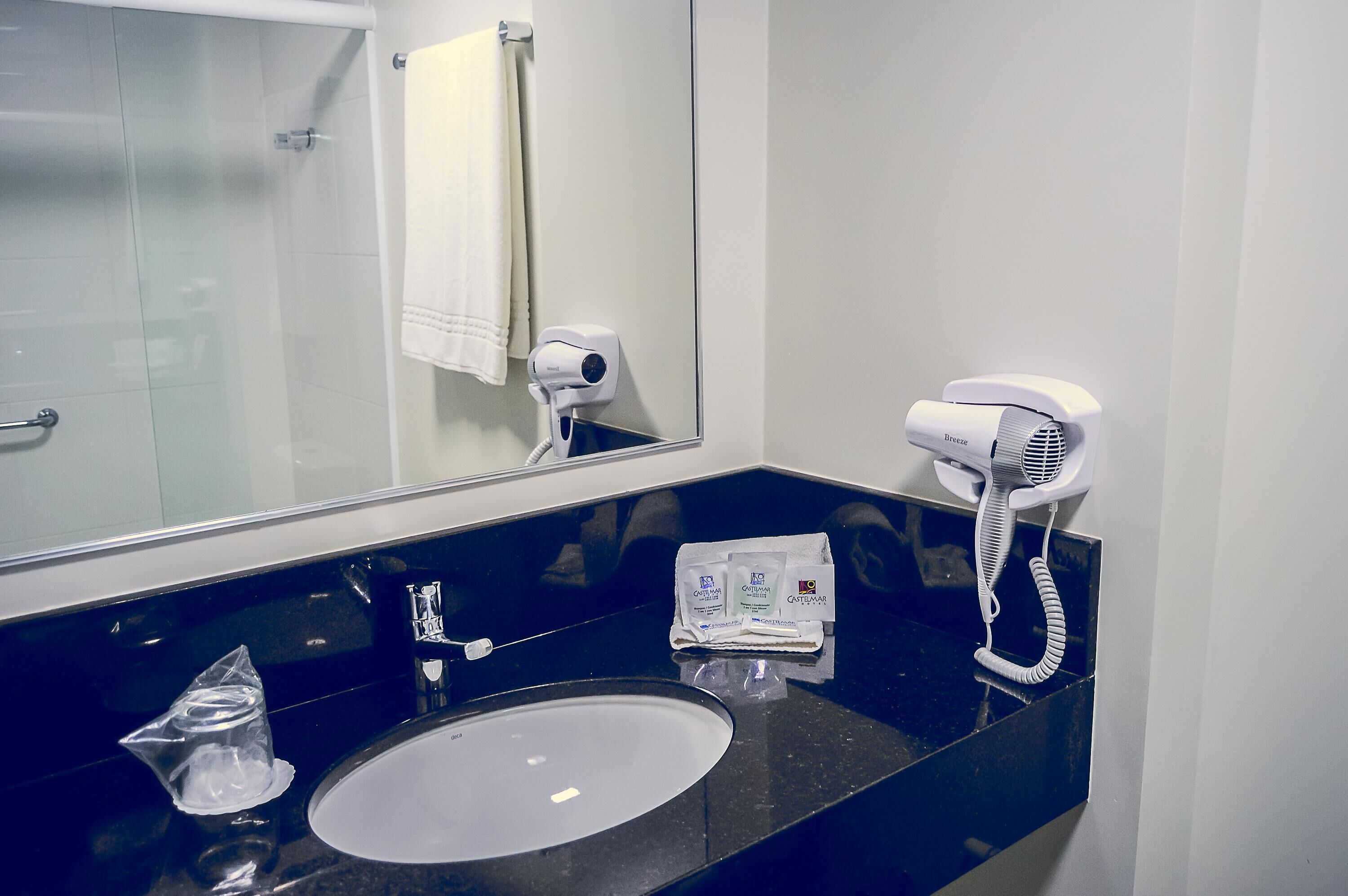 Bathroom | Shower, hair dryer, towels