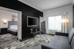 King Suite | Premium bedding, down comforters, pillowtop beds, in-room safe