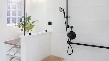 Deluxe Double Queen (ADA) | Bathroom | Free toiletries, hair dryer, bathrobes, towels