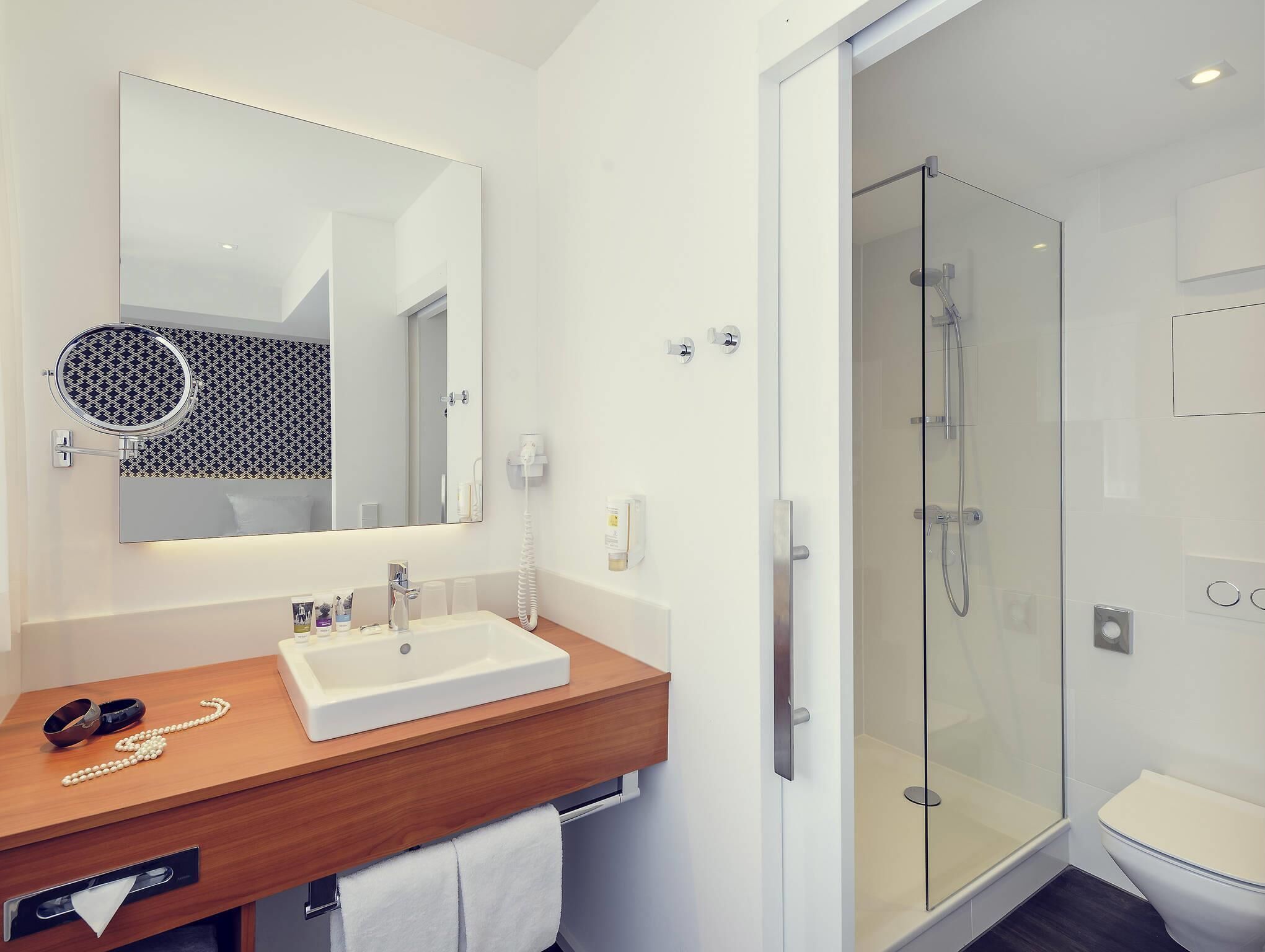 Pillow-top beds, free minibar items, in-room safe, desk