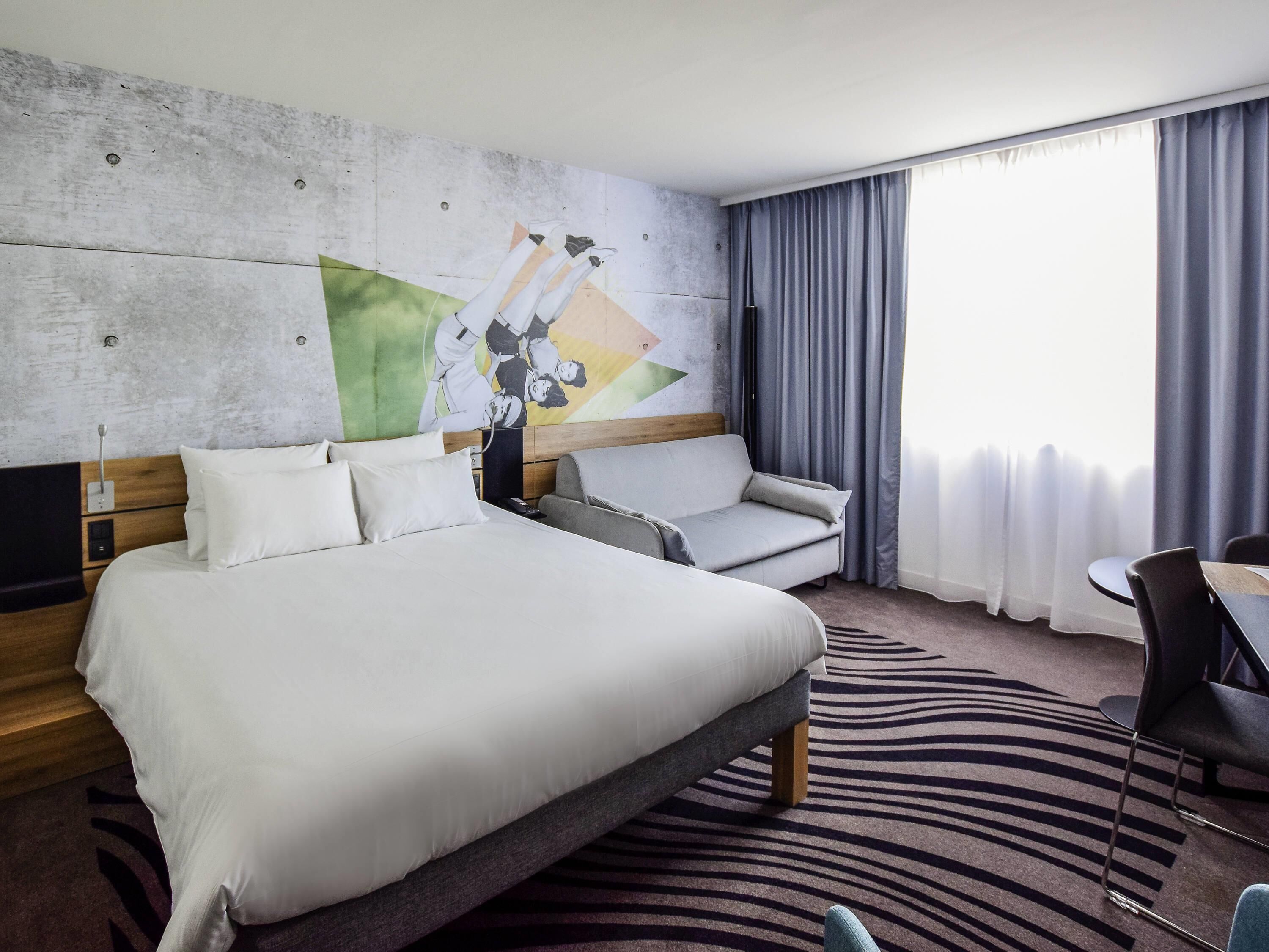 In-room safe, desk, blackout curtains, soundproofing