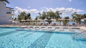 3 udendørs pools, parasoller, liggestole