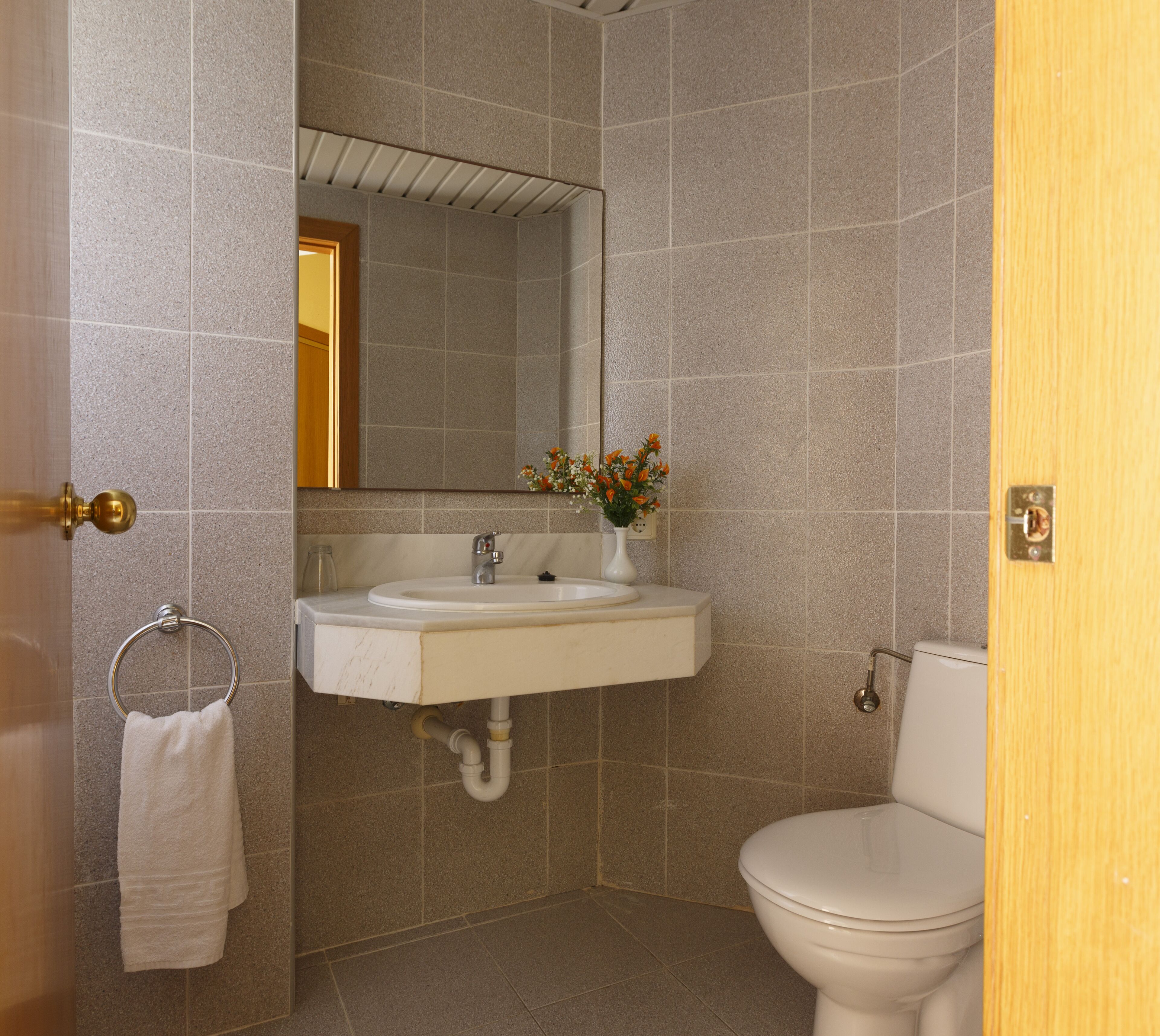 combined shower/bathtub, hair dryer, towels