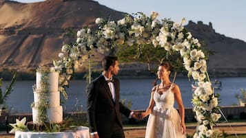 Outdoor wedding area
