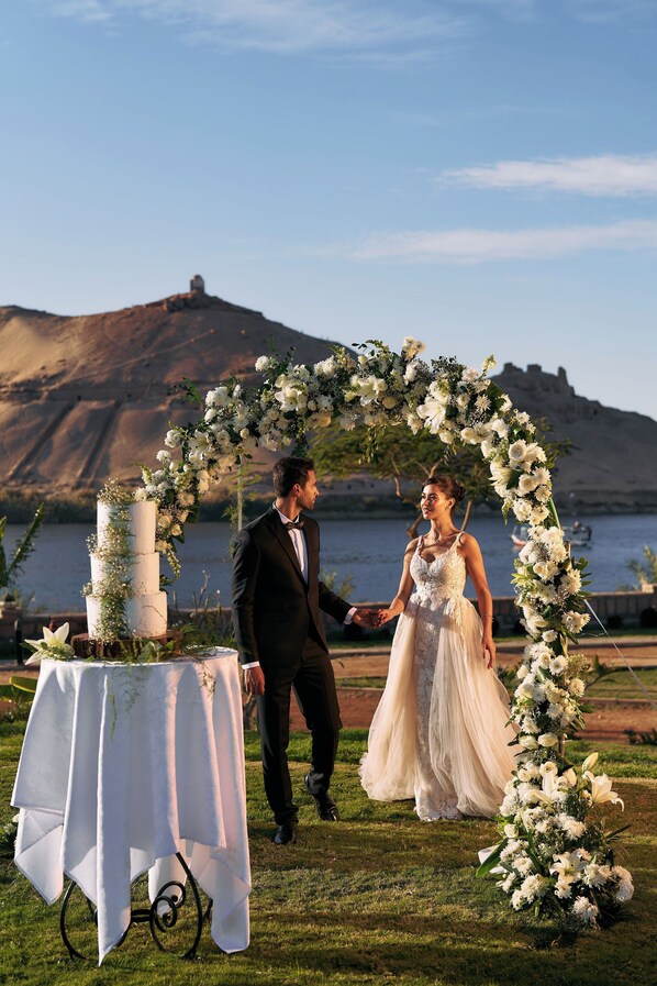 Outdoor wedding area