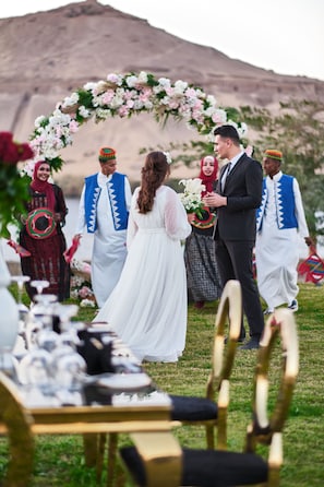 Outdoor wedding area