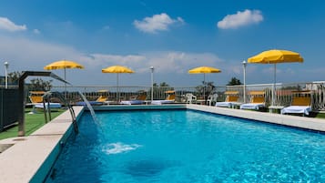 Indoor pool, 2 outdoor pools, pool umbrellas, sun loungers