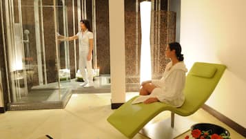 Behandlingsrum til par, sauna, boblebad, dampbad