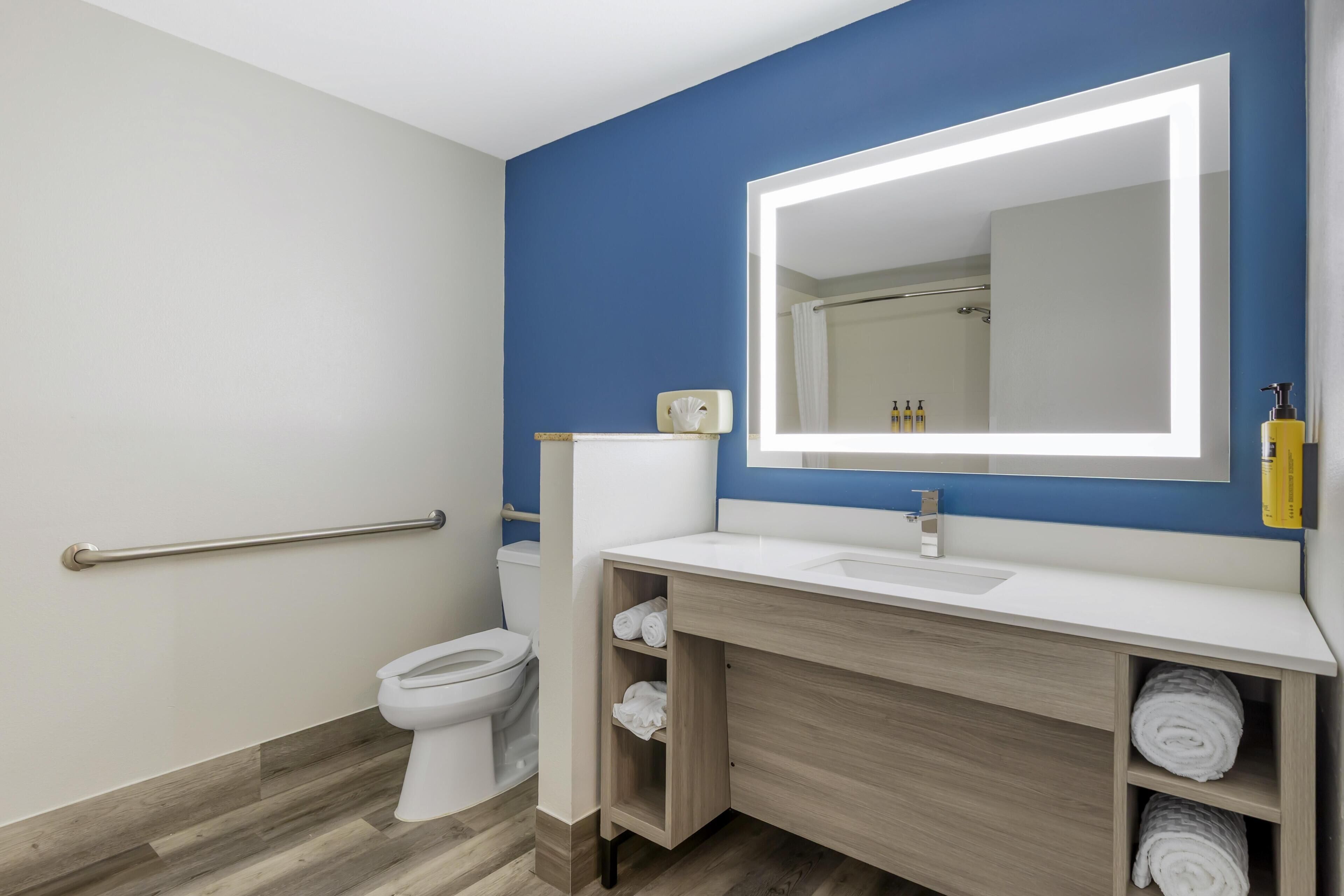 Standard Room, 2 Queen Beds, Accessible, Refrigerator & Microwave | Accessible bathroom