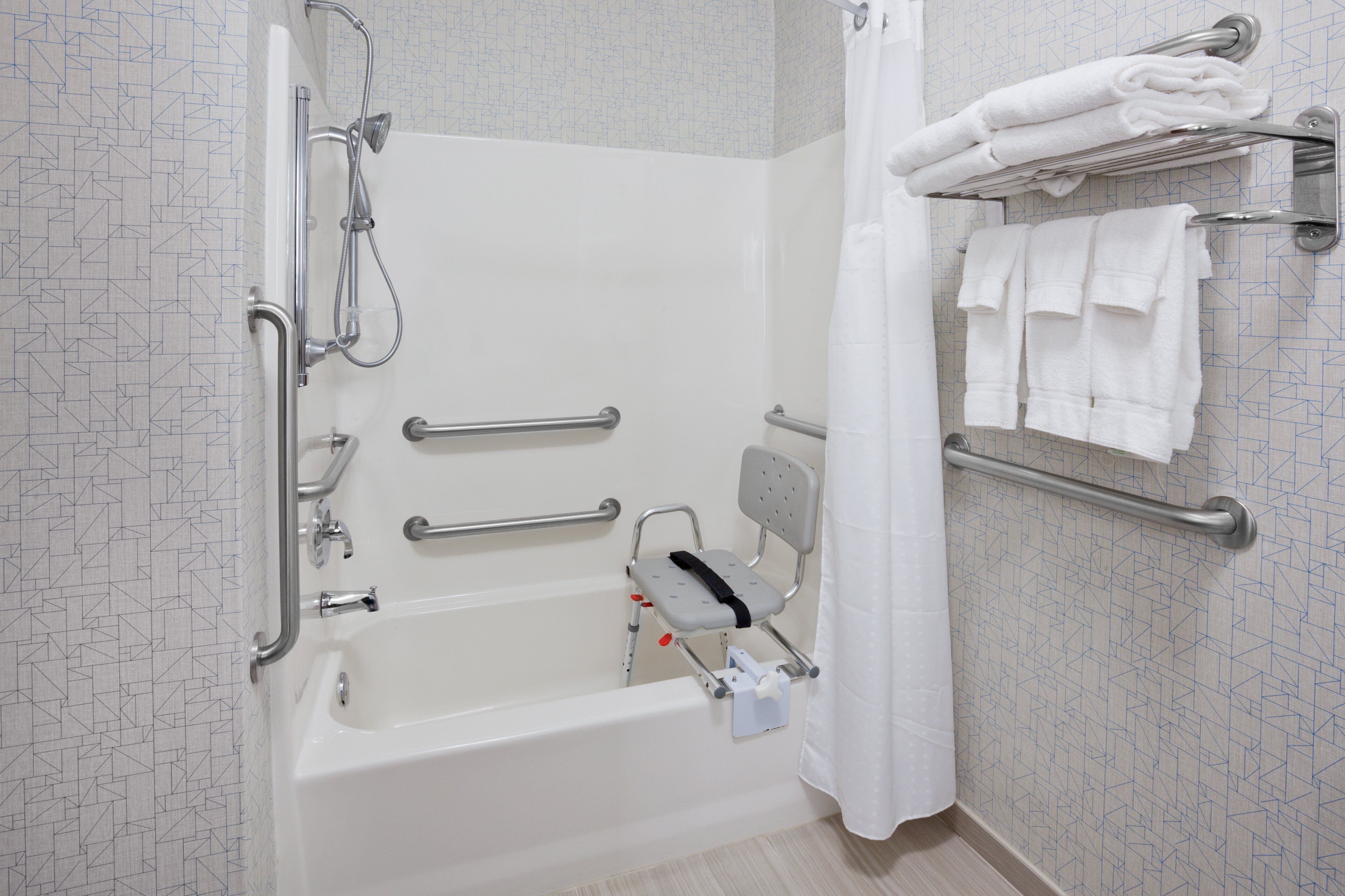 standard room, 2 queen beds, mobility accessible (accessible tub) | bathroom | free toiletries, hair dryer, towels