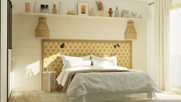 Firemannsrom – comfort, balkong, sjøutsikt | Safe på rommet, wi-fi (inkludert) og sengetøy