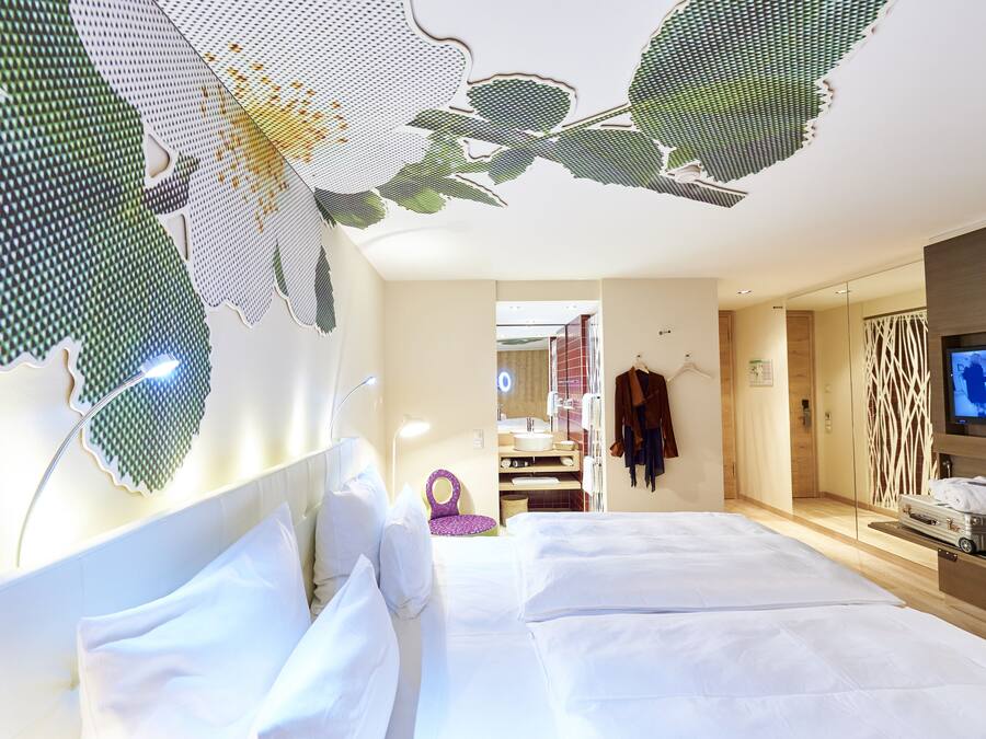 Hypo-allergenic bedding, in-room safe, individually decorated