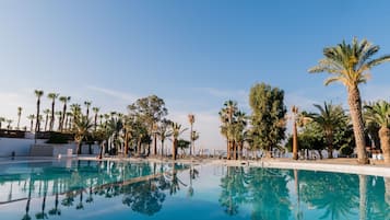 Indoor pool, 2 outdoor pools, pool umbrellas, sun loungers