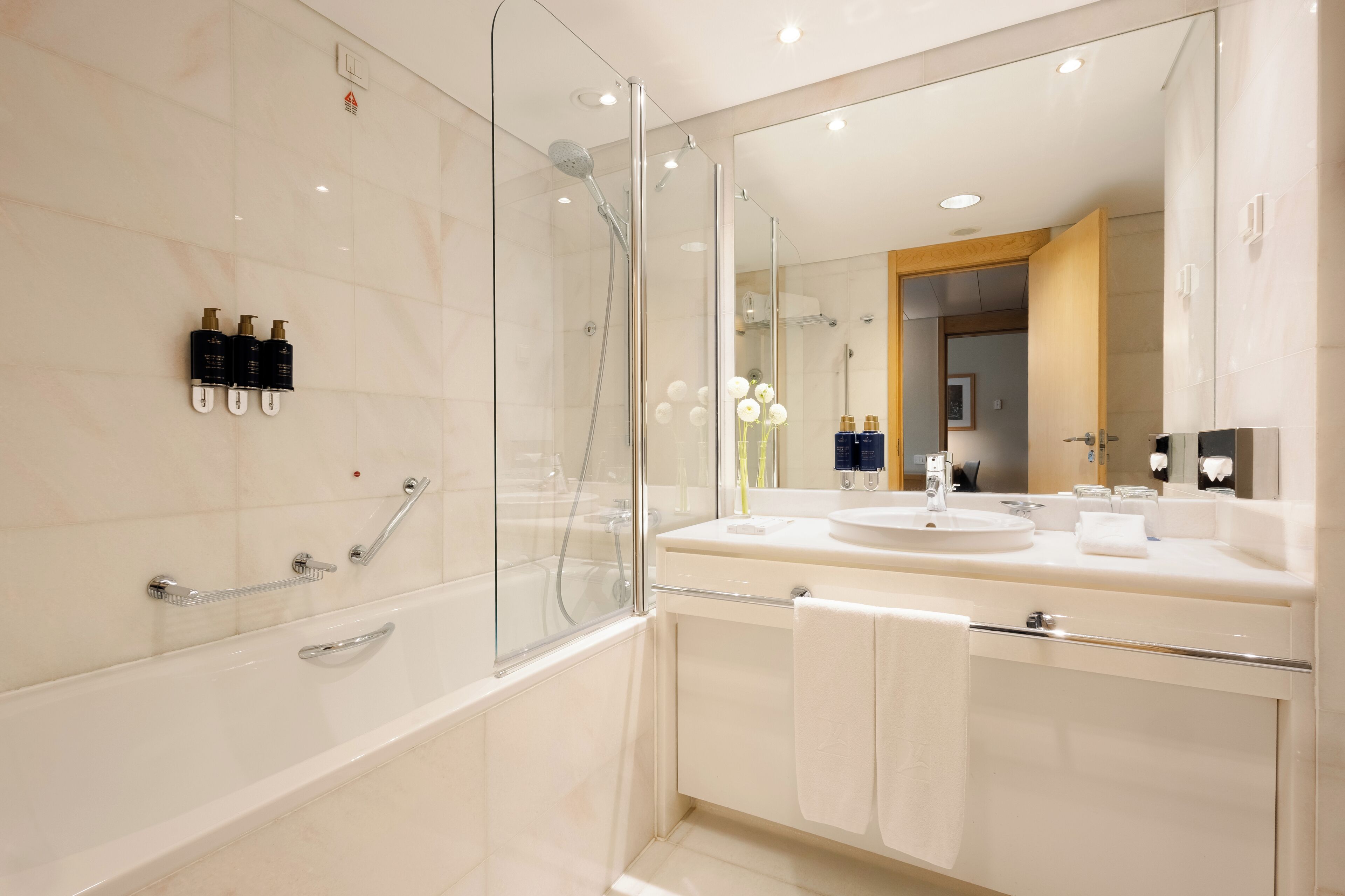 suite | bathroom | combined shower/bathtub, free toiletries, hair dryer, towels