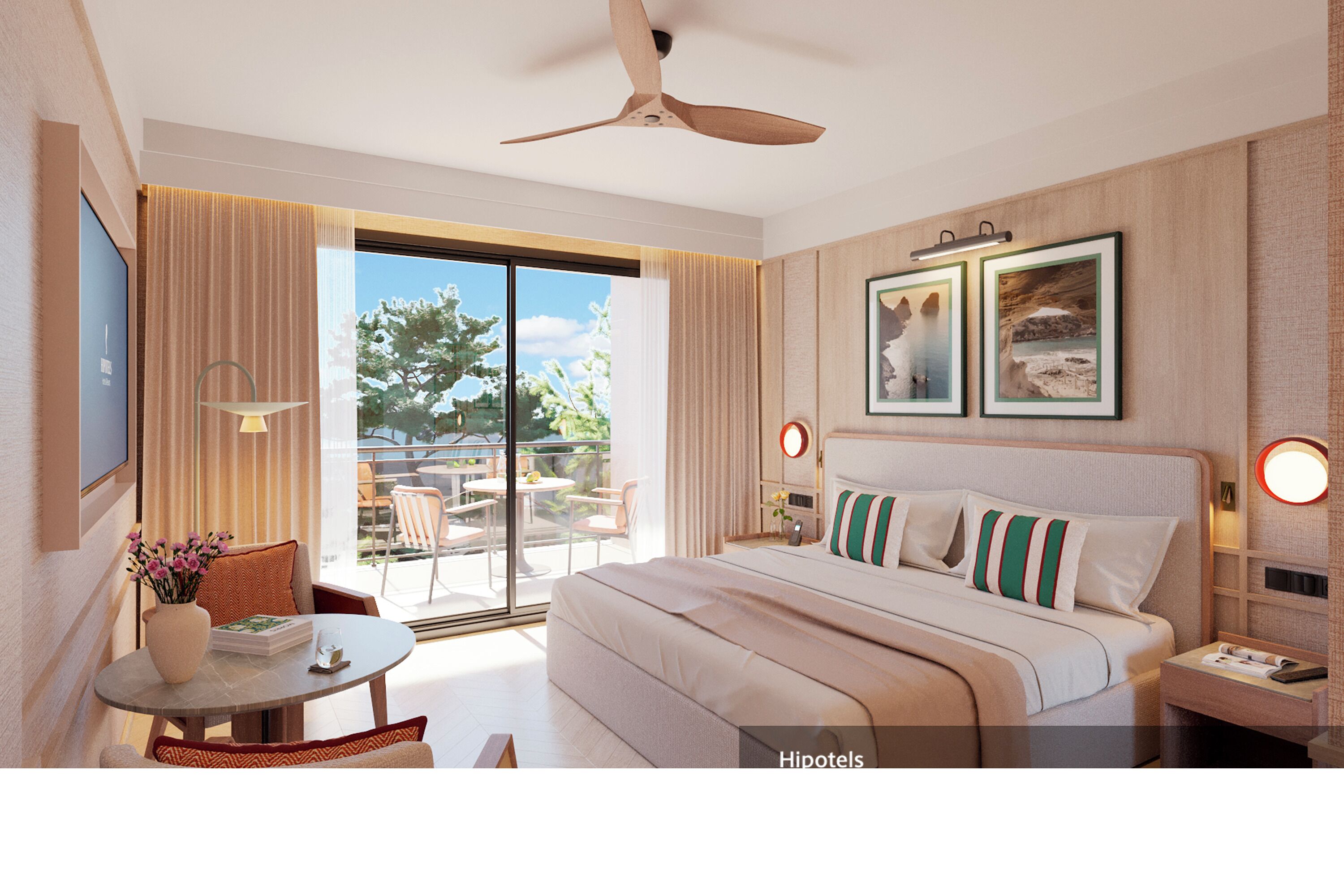 Minibar, caja de seguridad en la habitación y escritorio 