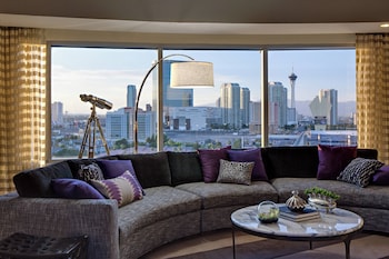 Premium bedding, down comforters, pillowtop beds, in-room safe at Renaissance Las Vegas Hotel