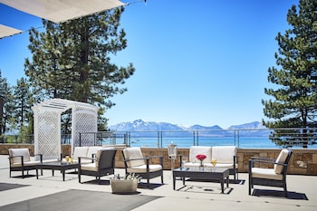 Outdoor wedding area at The Landing Resort & Spa