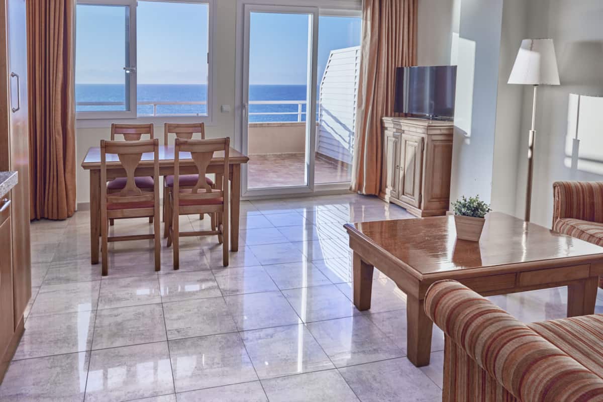 Family Apartment, Sea View (Superior) | Living area | 26-inch flat-screen TV with satellite channels, TV, foosball